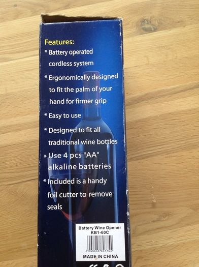 BNIB Battery Operated Wine Bottle Opener