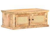 Coffee Table 90x50x35 cm Solid Mango Wood and Natural Cane