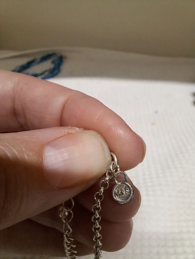 Silver Tone Necklace with Faux Pearl Beads M&S