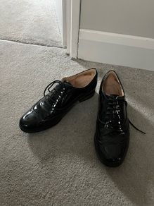 black patent leather shoes