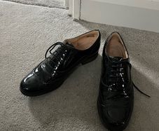 black patent leather shoes