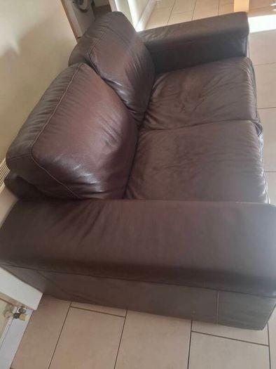 Natuzzi brown leather sofa