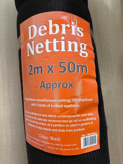 Windbreaker netting 2m x 50m - Black 50 gsm