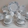 Beautiful Vintage Mix and Match Bone China 21 Piece Teaset in Shades of Pale Blue Florals Image 3