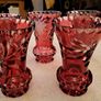 Vintage ruby red crystal bud vase Image 10