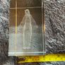 Laser Etched Virgin Mary Crystal Paperweight Image 6