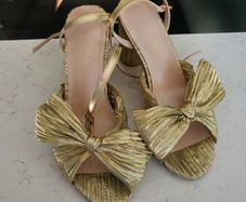 Gold Bow Sandals
