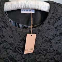 NEW  Black Wool Coat with Lace overlay