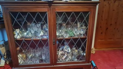 Waterford crystal & cabinet