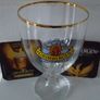 Grimbergen Half Litre , Gold Rimmed Goblet Style , Beer Glass and 2 Beer Mats Image 4