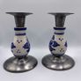 Vintage ceramic and pewter candlestick  holders Image 3
