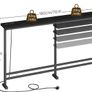 15 cm Slim Console Table, Height-Adjustable Behind Sofa Table, 180 cm Hallway Table, Narrow Long Sofa Table with Power Outlet, for Living Room, Hallway, Entryway, Black Image 3