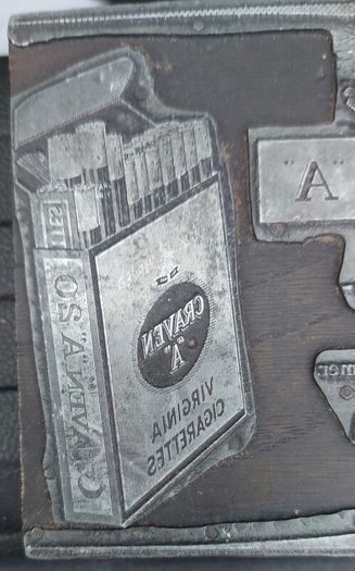 Craven A Cigarette Printing Block