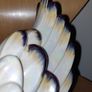 Vintage Large Iridescent  Swan Figurine on a clear brown acrylic base Image 8