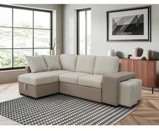 Stacy Beige Chaise Longue Sofa Bed With Storage