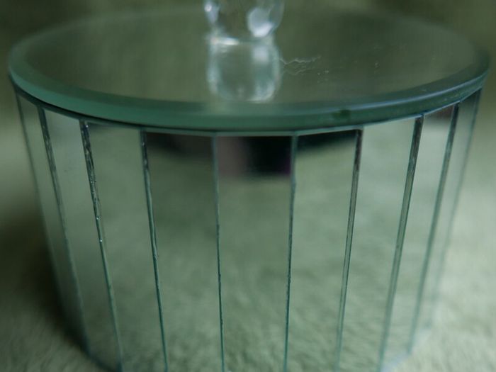 Vintage Round Mirror Trinket Box