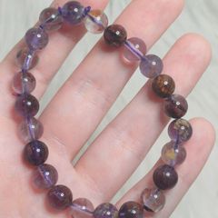 bracelet beads elasticated garden amethyst