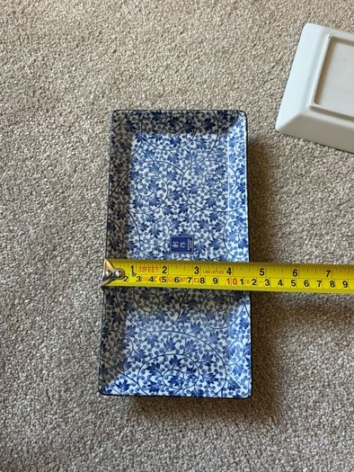 A Set of 2 Sousaku Japan ceramic rectangular sushi plates/ trays
