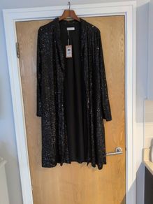 Gallery Black Bauble Sequin Coat. S. XL - 16-18.  B.N.W.T.