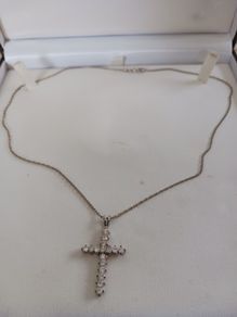 Silver cross and chain