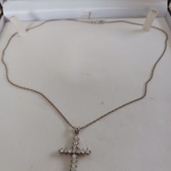 Silver cross and chain