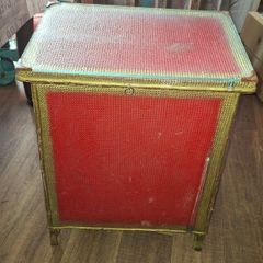 1920s to 1950s Lloyd Loom Style Woven Laundry Bin or Bedside Cabinet Movie Props or Home use