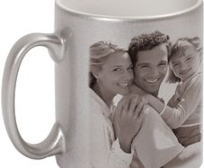 Personalised Silver Sparkling Mug with your own photo or text