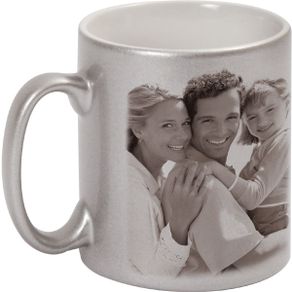 Personalised Silver Sparkling Mug with your own photo or text