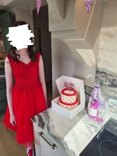red confirmation dress