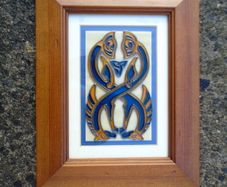 Glass painting, Celtic Seahorse.Celtic Illuminations picture.Home decor.Gift