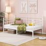 Single Daybed Frame 3ft Sofa Bed Steel Slats Platform Bed Frame 90x190 cm Children Bed For Living Room Guest Room,White Image 2