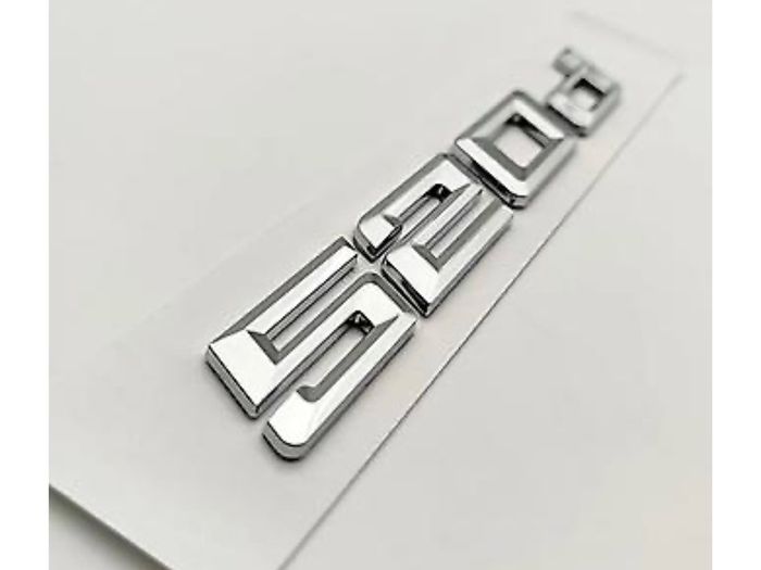 BMW 520d gloss silver boot badge