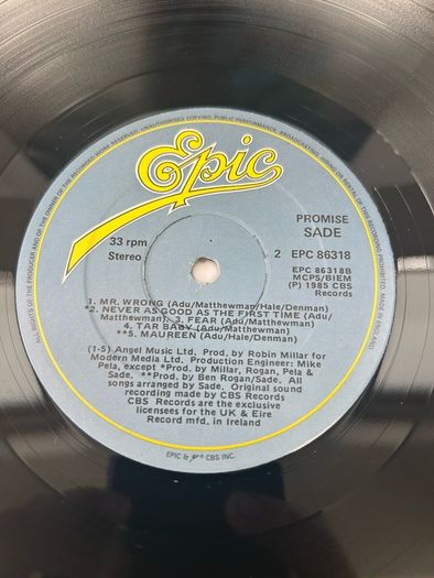 Sade Promise Vinyl LP, Original 1985, Classic 80's Hits, The Sweetest Taboo