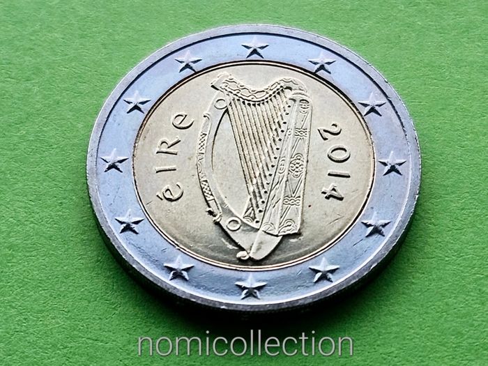 Ireland 2014 year Uncirculated 2 Euro coin.