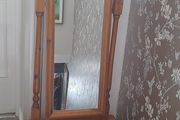 Solid Pine Cheval Mirror with Drawer
