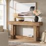 160CM Rustic Console Table,Narrow Sofa Table Behind Couch for Hallway, Living Room & Foyer, Easy Assembly Light Oak Brown Finish Image 2