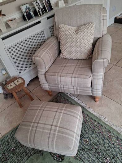 Beautiful Next Tartan Armchair & Footstool