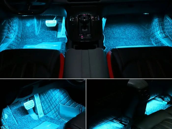 4pcs RGB LED Atmosphere Lamp Set for Car - High Brightness, Long Lifespan, USB-Powered