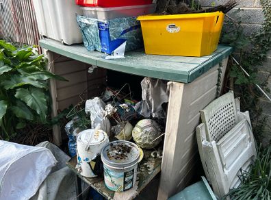 Plastic wheelie bin storage