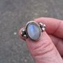 Vintage Rainbow Moonstone Sterling Silver Ring(9.5 g) Image 7