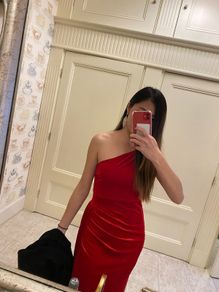 SHEIN One Shoulder Backless Velvet Dress