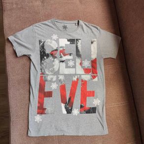 Grey Unisex Christmas T-shirt, size S