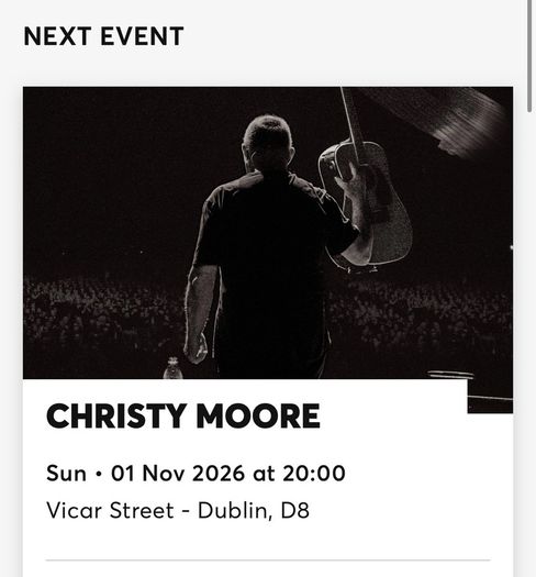 Christy Moore - Vicar St. Nov 1st (Table)