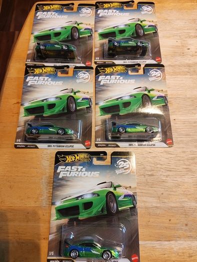 Hot wheels premium Fast and Furious 1995 Mitsubishi eclipse 1/5 X5