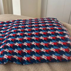 Red Blue & White Houndstooth Fabric