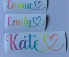 Personalised vinyl decal name stickers school lunchbox bottle notebook iPad