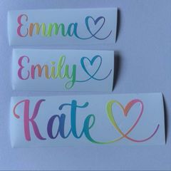 Personalised vinyl decal name stickers school lunchbox bottle notebook iPad