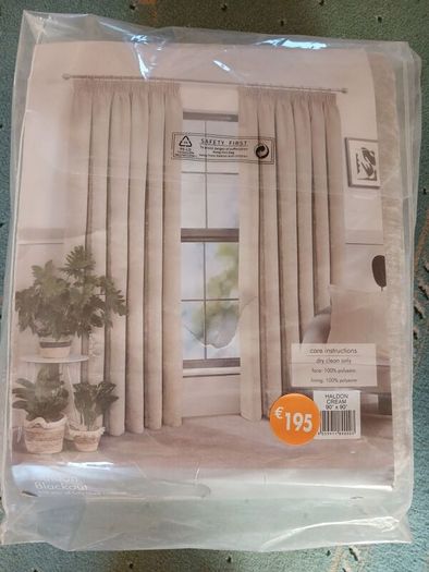 Haldon Cream Blackout Pencil Pleat Curtains The Haldon Cream Blackout Pencil Pleat Curtains
