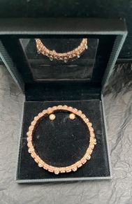New Rose Plated Pilgrim Bracelet & Earrings set