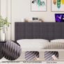 5ft King Bed Frame With USB Charging Station,Dark Grey Floating Bed Frame with Storage Headboard and LED Light,Upholstered Platform Bed Frame Double Size,Noise-Free Strong Slats Image 6